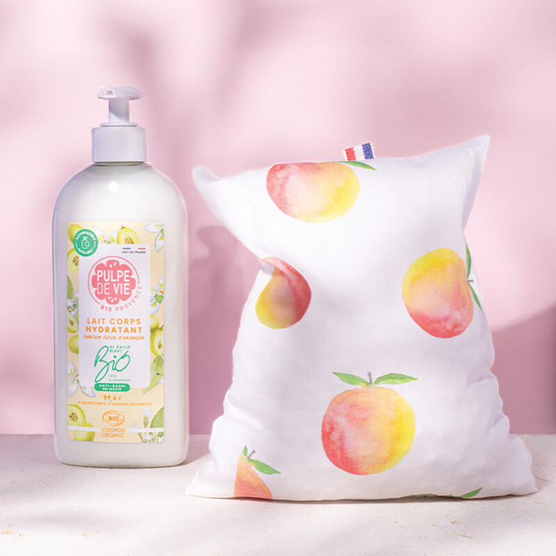 Pack Cadeau Bouillotte Sèche & Lait Corps Hydratant Bio